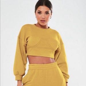 Tall Mustard Corset Sweatshirt